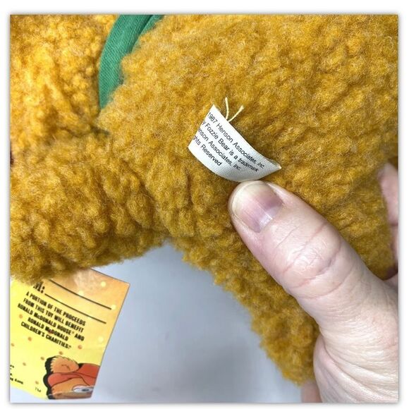 Vintage 1987 Mcdonald's Baby Fozzie Bear Muppets Christmas Plush Toy Jim Henson - Picture 9 of 9